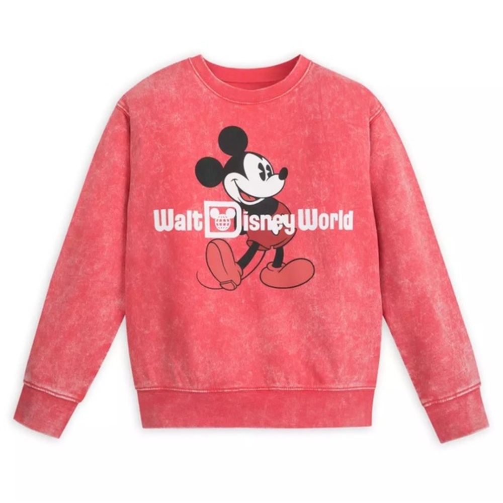 Mickey Mouse Mineral Wash Sweatshirt for Kids – Walt Disney World – Red